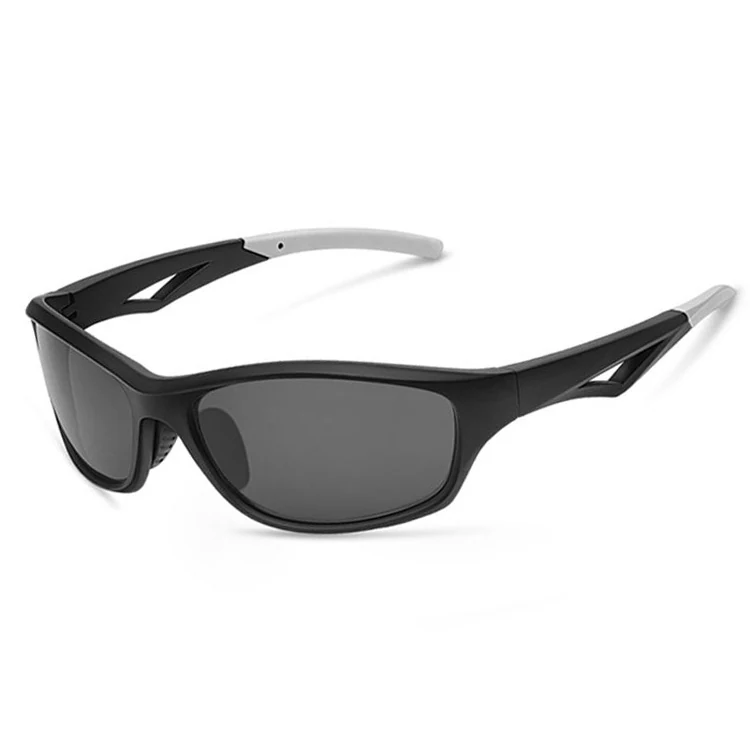 Side view of CL-J126 cycling glasses showing adjustable soft nose pad and anti-slip arms
