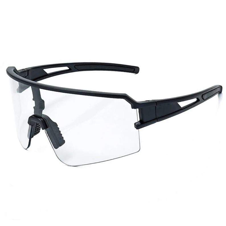 CL-J132P photochromic cycling sunglasses with clear lens and black TR90 frame