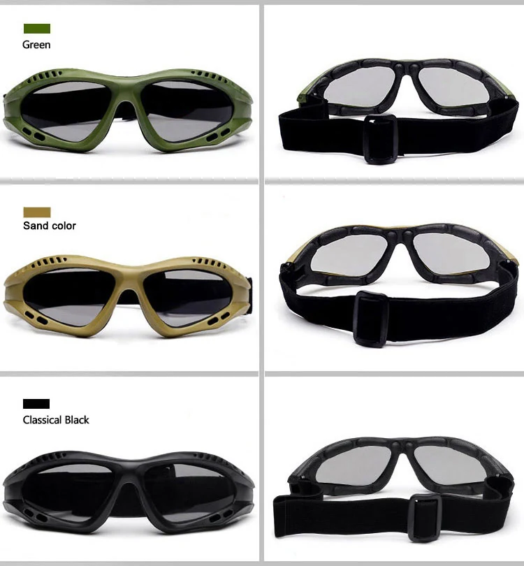 Color options of TA-J004 goggle displayed on a white background