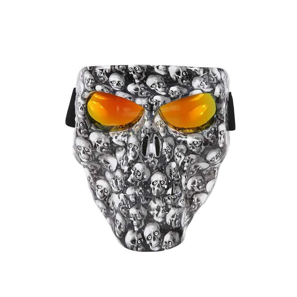 MT-J030M skull motorcycle goggles with polycarbonate lens and thermoplastic polyurethane frame