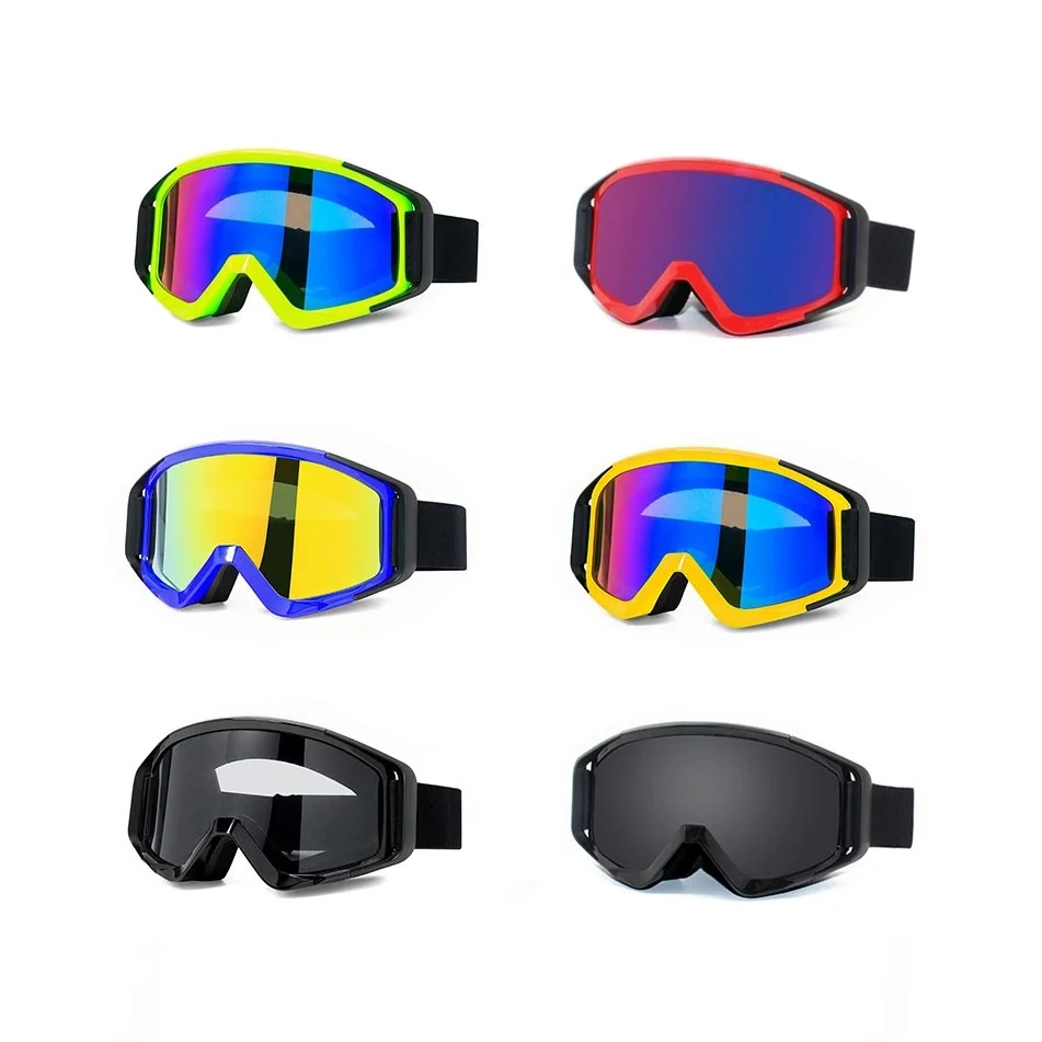 MT-J036 goggles displayed with the clear, smoke, and grey lenses for comparison