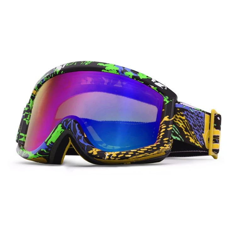 MT-Y615 camouflage motorbike goggles with HD polycarbonate lens and black TPU frame with triple-layer sponge foam