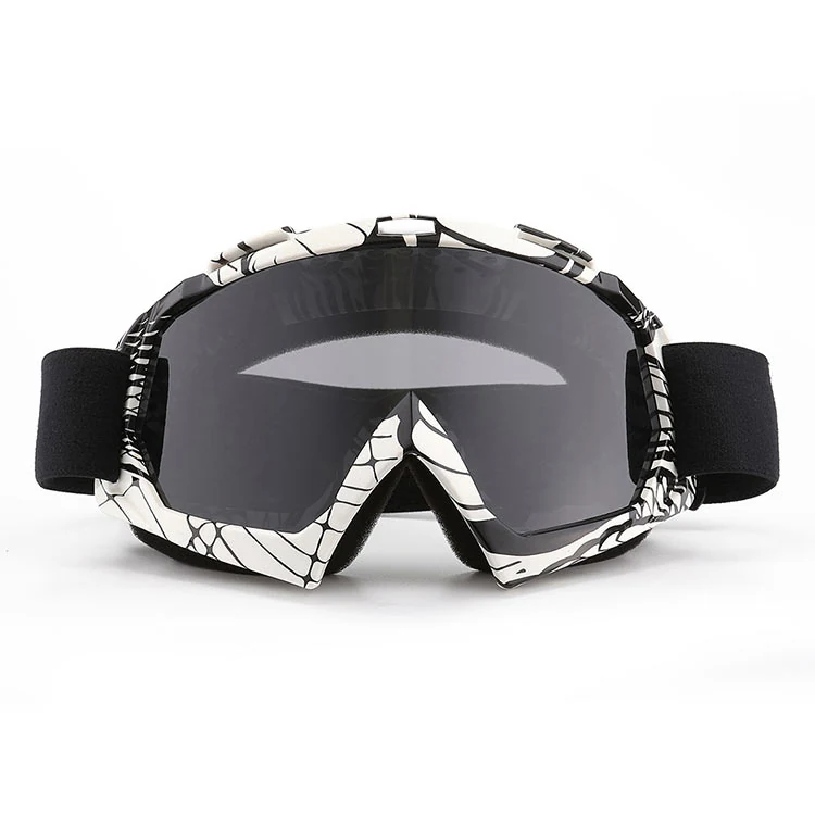 MT-Y634 motocross goggle with clear HD polycarbonate lens and black TPU frame with sponge foam