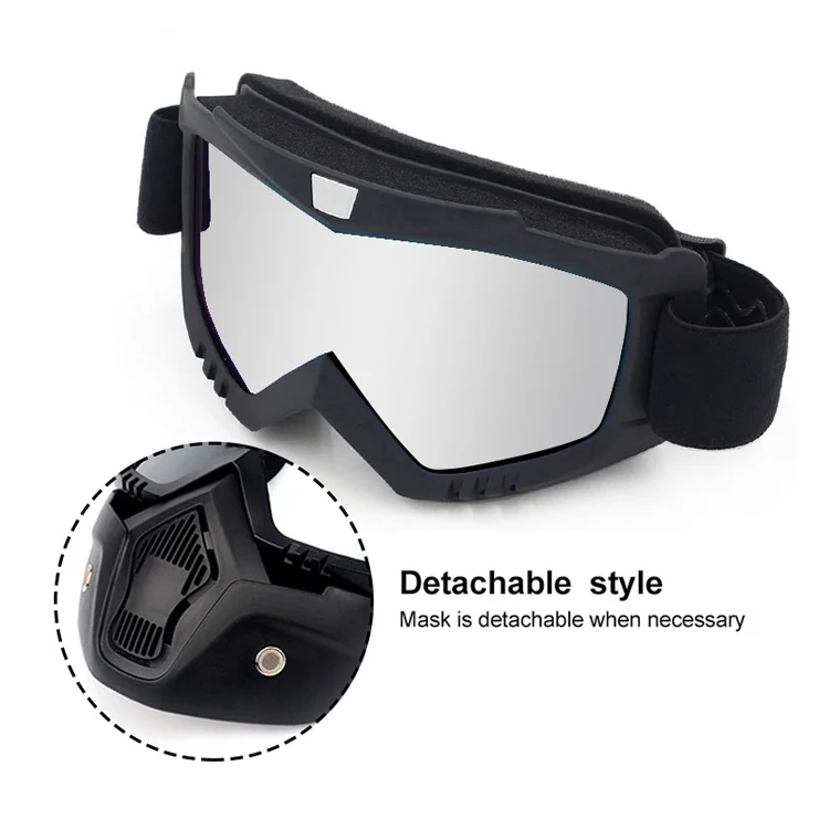 Close-up of MT-Y655 goggle showing the anti-scratch and anti-glare lens coating