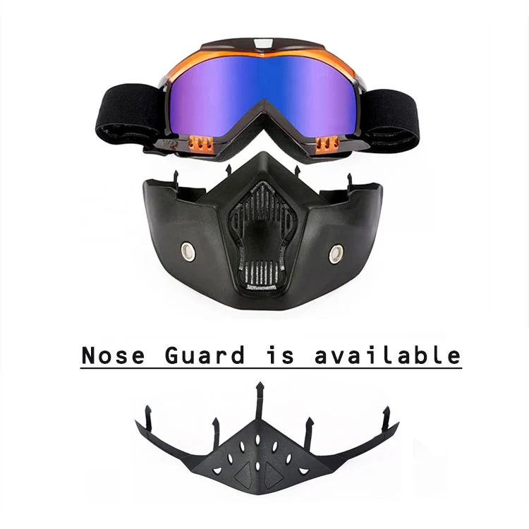 MT-Y655M goggles shown with the mask attached and the mouth filter in place
