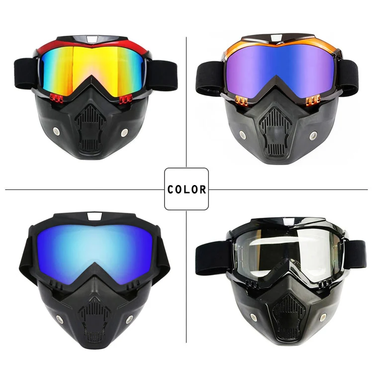 MT-Y655M goggle fitted under a motorcycle helmet, showing helmet compatibility