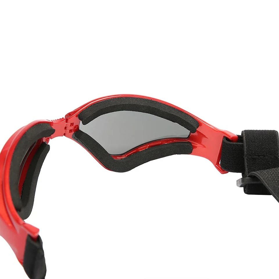 Close-up of PG-BP005 goggle frame with foam cushion and adjustable strap detail