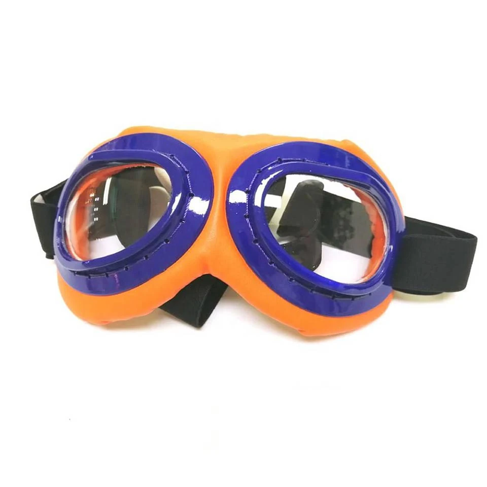 PG-BP082 dog goggles with clear polycarbonate lens and foam-cushioned frame on a medium to large dog