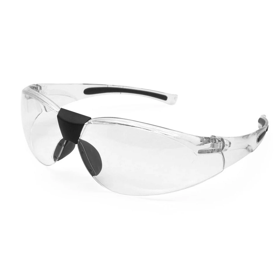 SG-JN119 industrial safety glasses with clear polycarbonate lens and soft nose bridge
