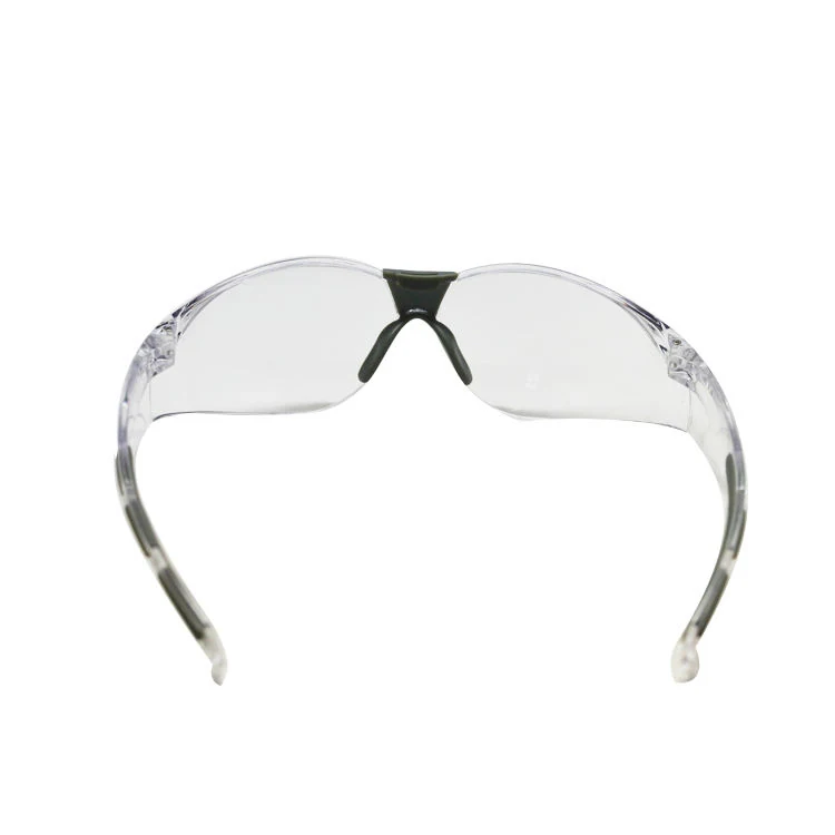 Close-up of the soft nose bridge and adjustable frame on SG-JN119 safety glasses