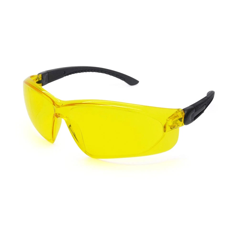 SG-JN137A safety working eyewear with yellow polycarbonate lens and black nylon frame