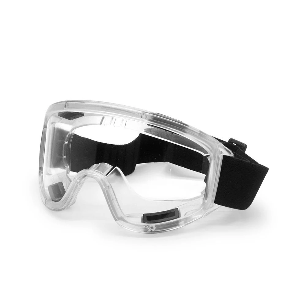 Side view of SG-JN152 goggle showing indirect ventilation channels and adjustable headband