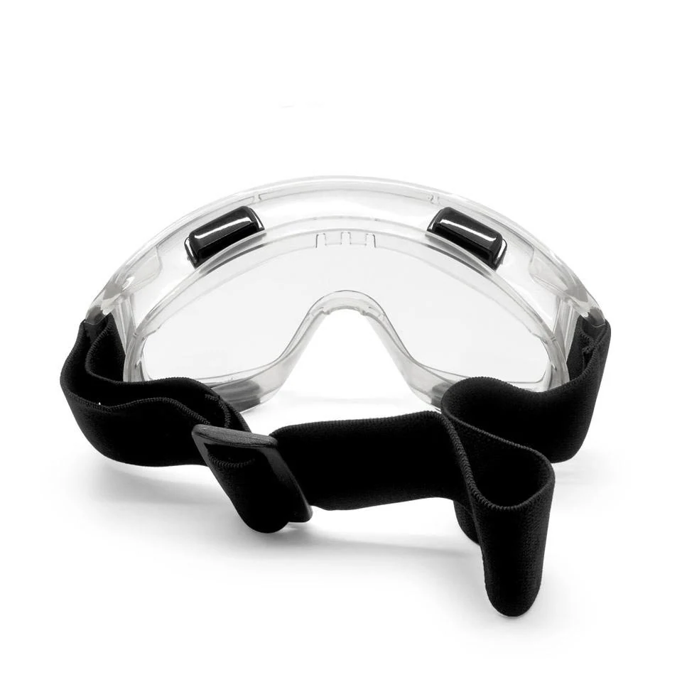 SG-JN152 goggle worn over prescription glasses with liquid anti-mist lens
