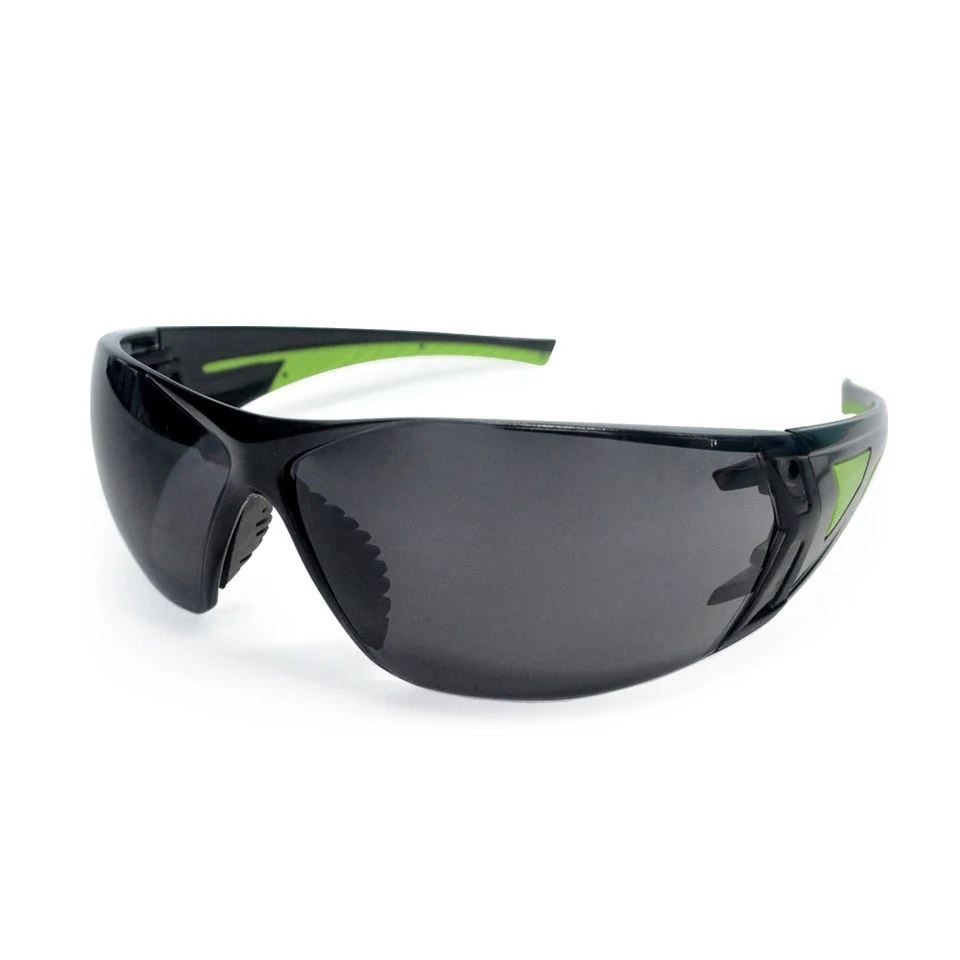Side view of SG-JN161A goggle showing wraparound lens and soft rubber nose bridge