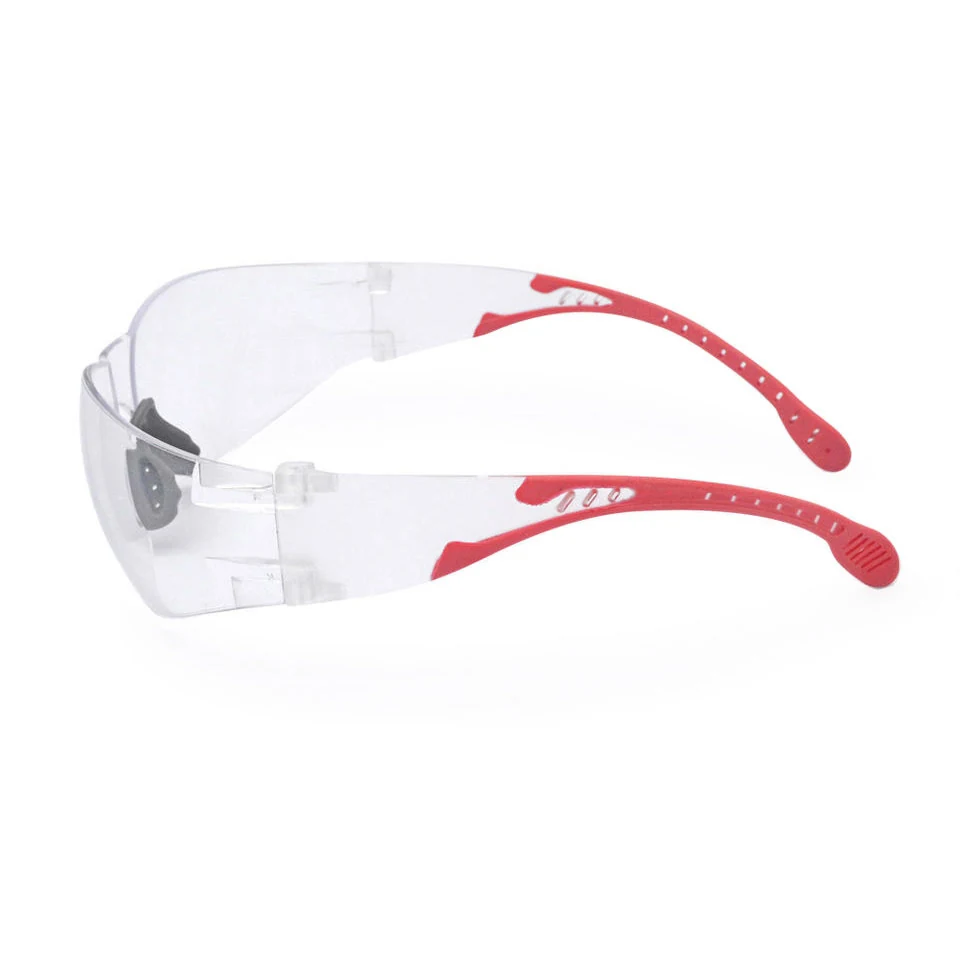 Close-up of the rubberized nose bridge and arm tips on SG-JN162 glasses