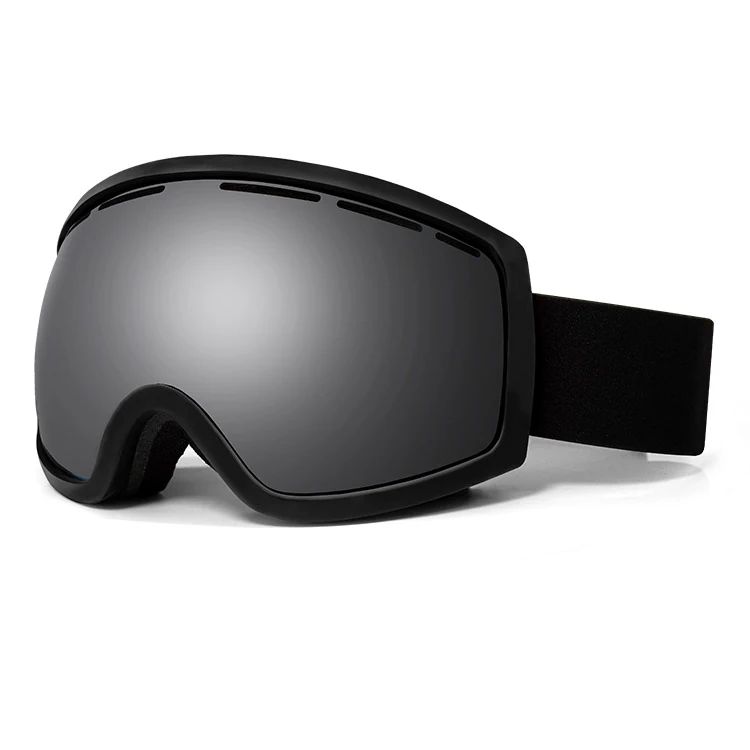SK-J001 goggle shown with triple-layer face foam and adjustable silicone-lined strap