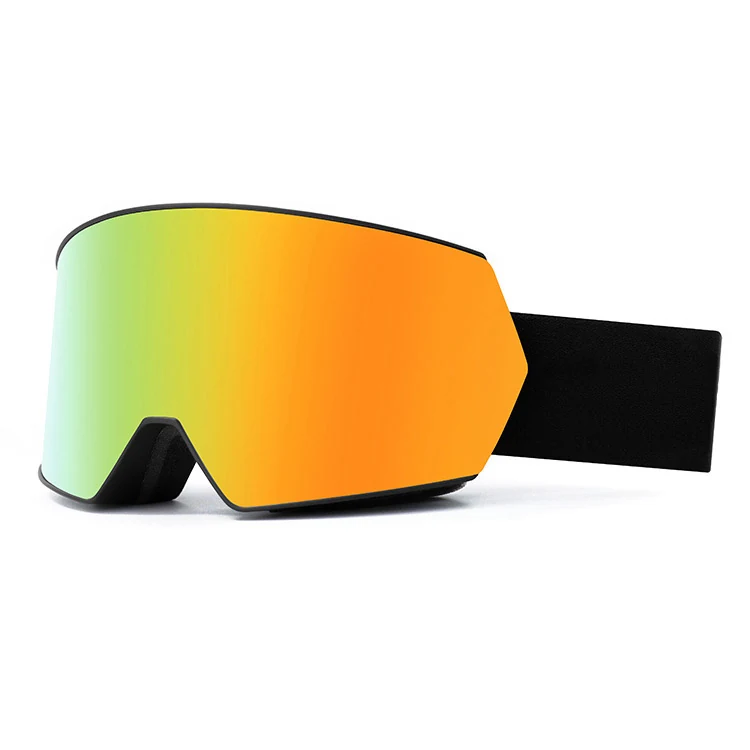 SK-J011M magnetic ski goggles for kids with clear HD polycarbonate lens and black TPU frame