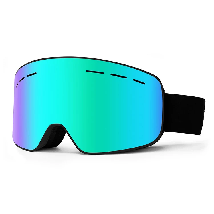 SK-J026 OTG ski goggles with clear cylindrical polycarbonate lens and minimalist TPU frame