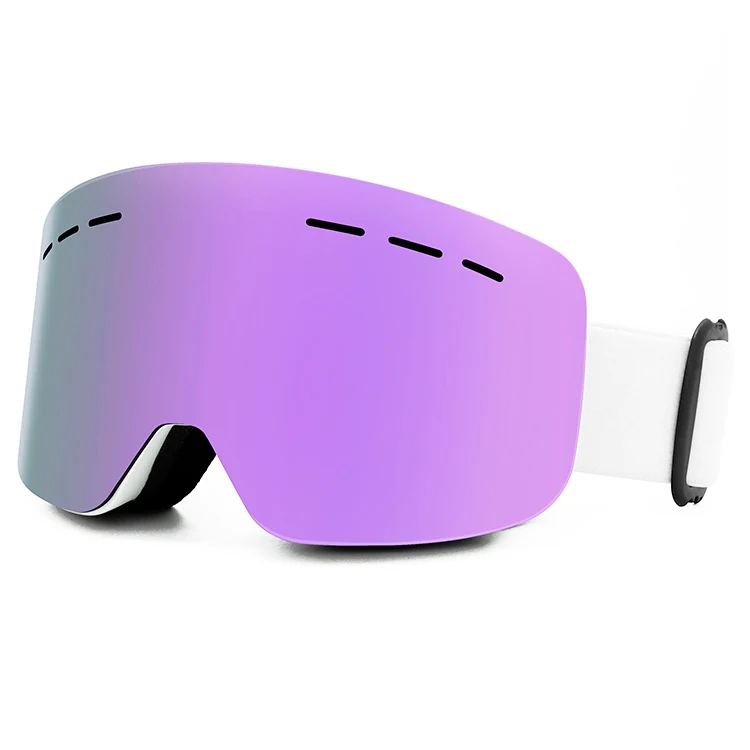 SK-J028 frameless ski goggle with clear HD polycarbonate lens and flexible TPU frame