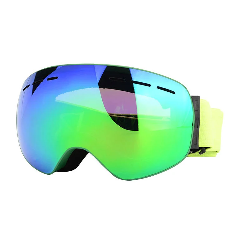 SK-J029 kids' ski goggles with spherical HD polycarbonate lens and black TPU frame