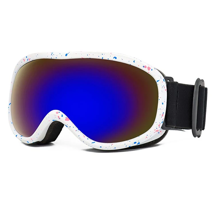 SK-J032 goggle worn under a youth ski helmet