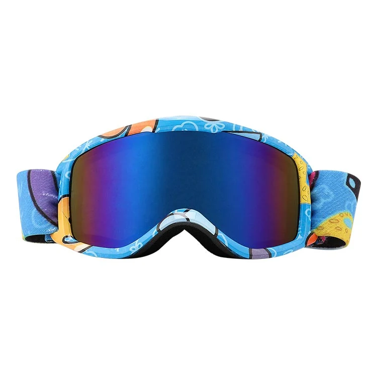 SK-J040 kids ski goggles with clear HD polycarbonate lens and black TPU frame