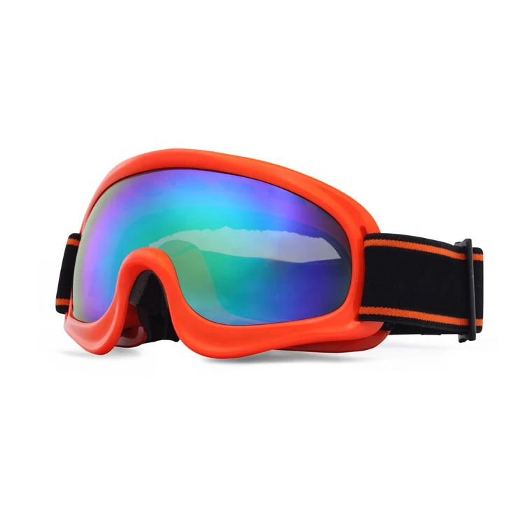 SK-Y601A youth ski goggle with clear HD polycarbonate lens and black TPU frame