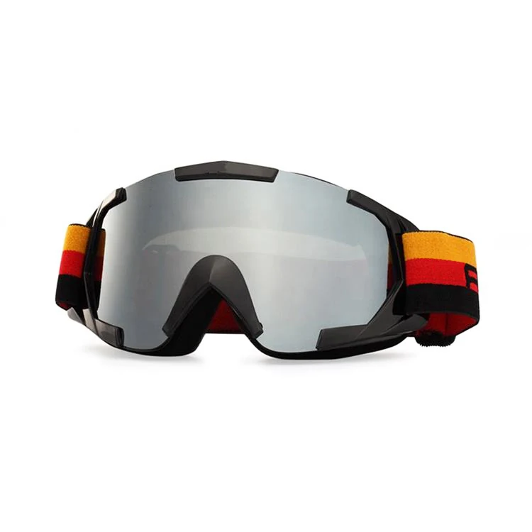 Side view of SK-Y629 goggle showing triple-layer face foam and adjustable silicone-lined strap