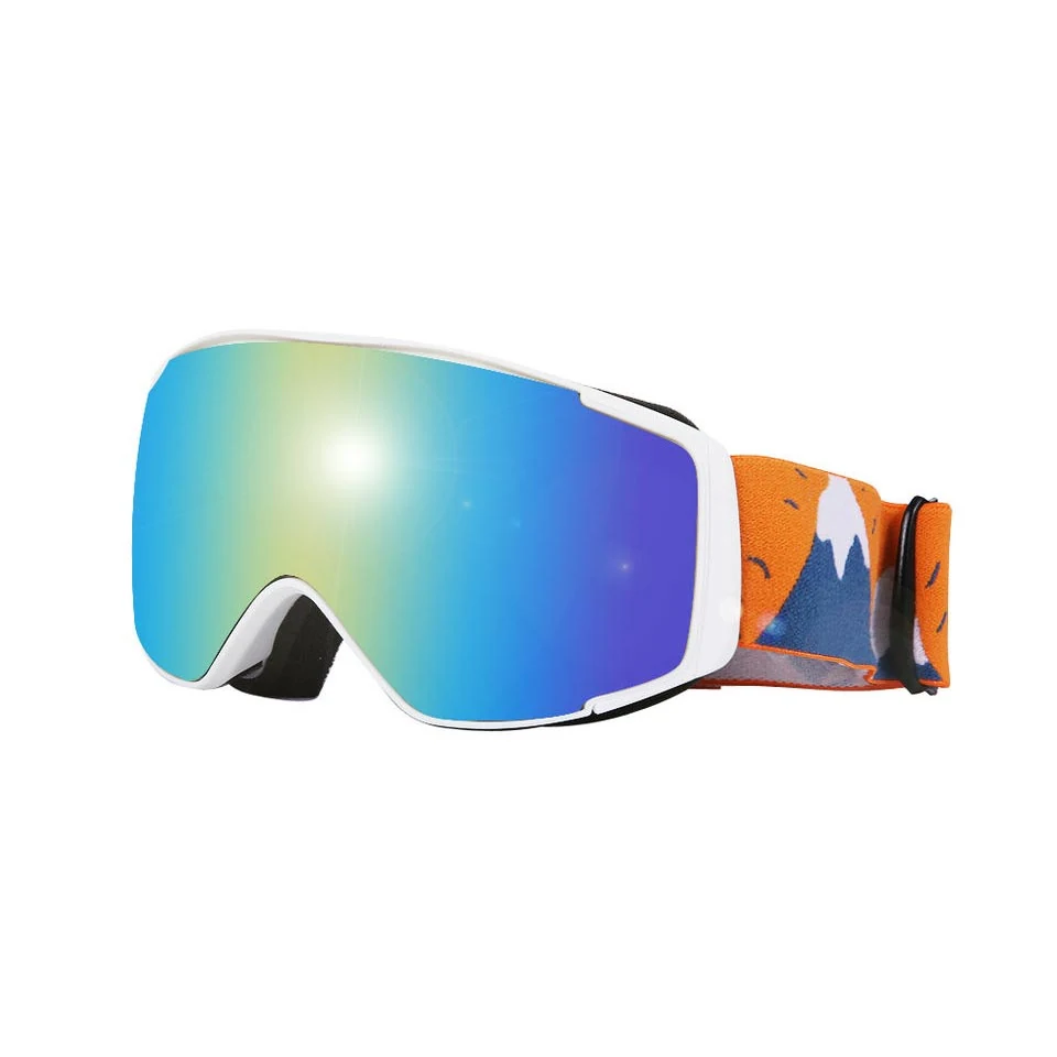 SK-Y687 kids ski goggle with clear HD polycarbonate lens and black TPU frame