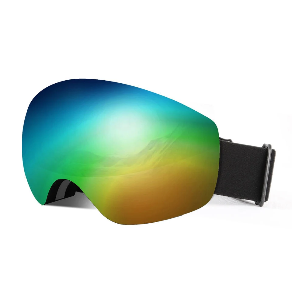 SK-Y692 ski goggle with clear full HD spherical lens and black TPU frame