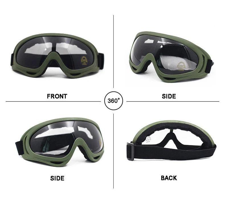 TA-J001 goggle with both HD PC and polarized lenses displayed in the box