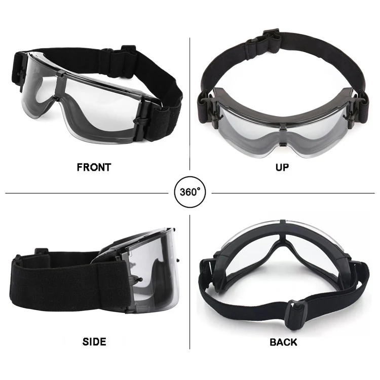 TA-J002 goggle with transparent frame and clear lens