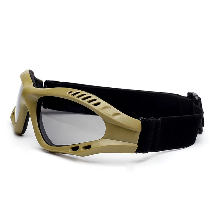 Side profile of the TA-J004 goggle highlighting the ventilated frame and foam seal