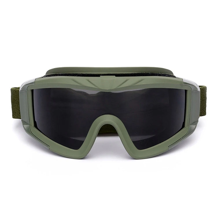 TA-J026 tactical goggle with clear polycarbonate lens and black TPU frame