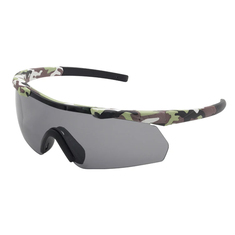 TA-J035 camouflage military glasses with clear polycarbonate lens and black frame