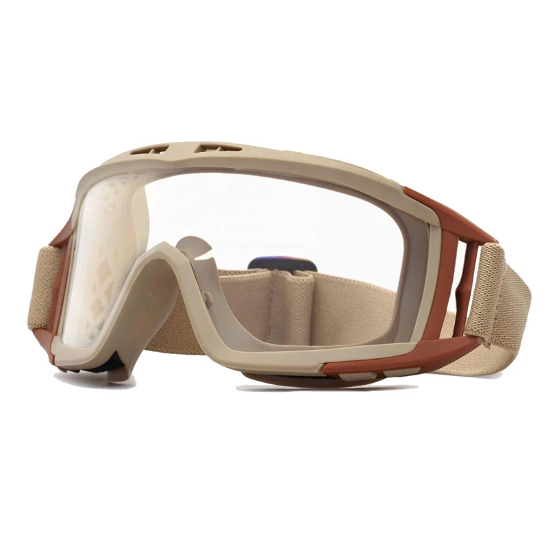 TA-RK002 tactical goggle with clear polycarbonate lens and black TPU frame