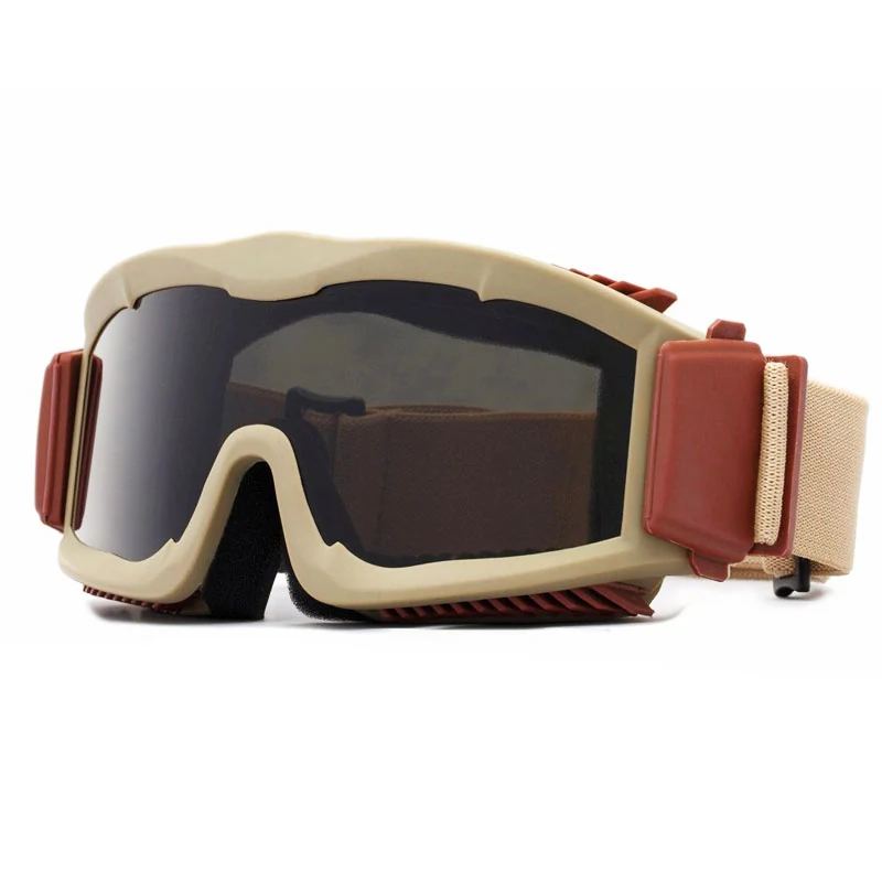 TA-RK006 military goggle with clear polycarbonate lens and black TPU frame