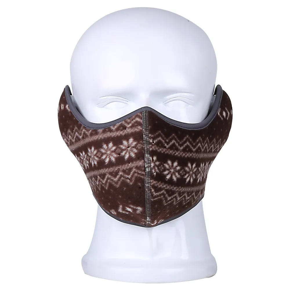 Fleece-Halbgesichtsmaske mit Muster Braun