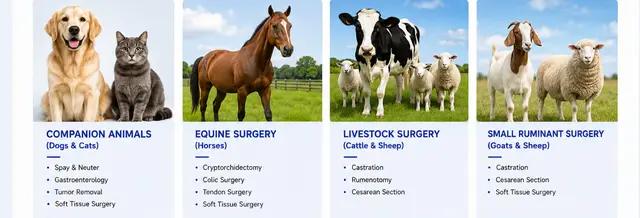 YYFmed vessel sealing applications for companion animals, horses, cattle, sheep and goats