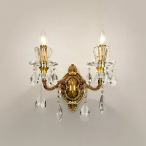 1-2 Heads Glass Tube Copper Wall Lamp