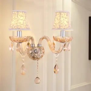 1-3 Heads Glass Candle Crystal Wall Lamp