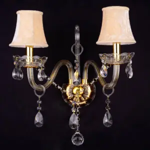Black Clear Red Gold Crystal Wall Lamp