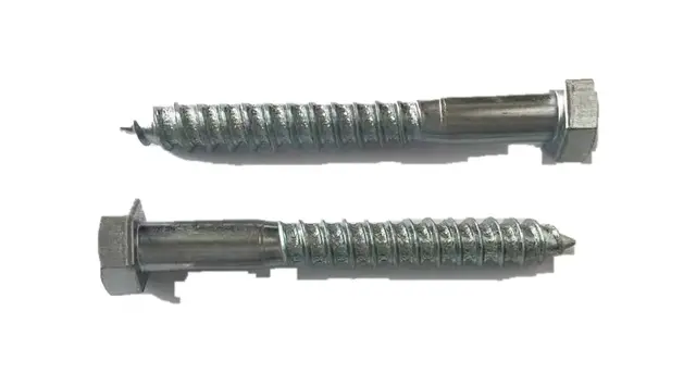 Hex head zinc plated lag wood screws